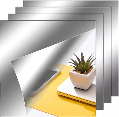 Zonon Flexible Mirror Sheets Self Adhesive Non Glass Mirror Tiles Mirror Sticker • $14.98