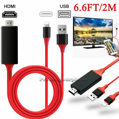 HDMI Mirror Cable Phone To TV Adapter For IPhone 6 7 8p 11 12 13 14 Pro Max XR • $11.99