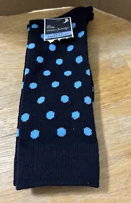 West Loop Men’s Dress Socks Blue Fits 6-12 Shoes One Size Polka Dots 1 Pair NWT • $6.36