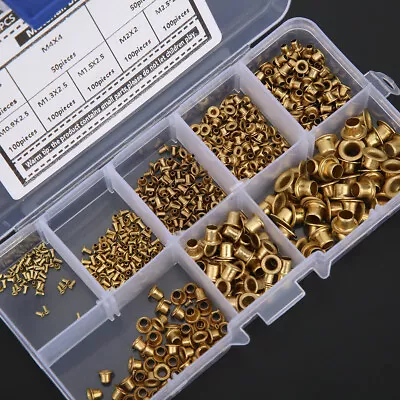 650Pcs Brass Eyelets Rivets Hollow Metal Buttonhole Classification Kit Accessory • $9.91