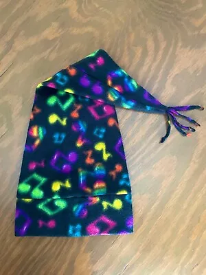 Unique Handmade Rainbow Music Note Pattern Fleece Warm Soft Winter Hat One Size • $15
