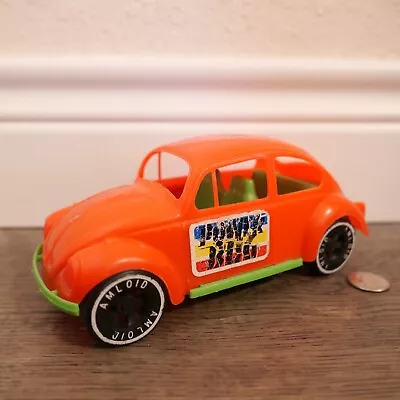 Vintage Toy Car Plastic Amloid Power Bug Vw Beetle Volkswagen Orange / Green • $19.99