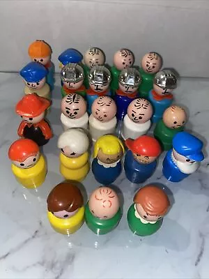 Rare! Vintage Fisher Price Little People Lot Of 23 Figures Wood & Plastic Bodies • $49.99