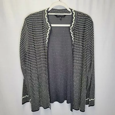 Ming Wang Women's XL Cardigan Sweater Open Front Green Gray • $39.99