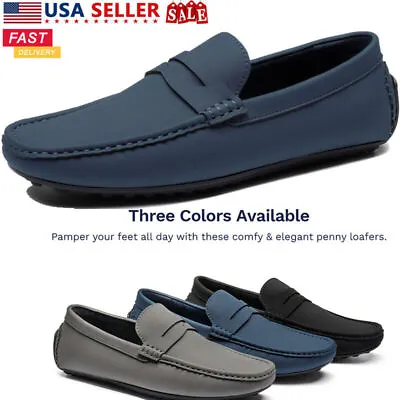 Men Driving Shoes Slip On Loafers Lightweight Casual Penny Shoes US SIZE 8-13 • $28.79