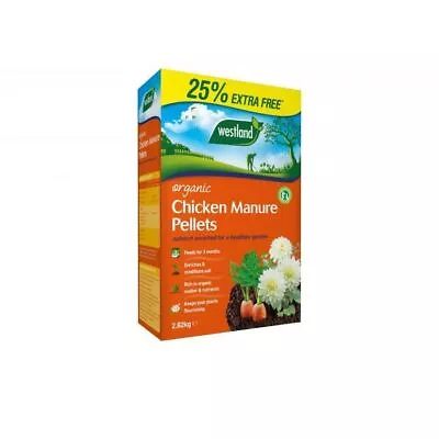 £8.99 • Buy Westland Organic Chicken Manure Pellets Enriched Compost Feed 2.25KG + 25% FREE