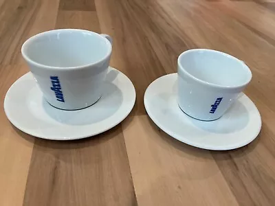 2 Lavazza Coffee Cups & Saucers - One Americano And One Cappuccino Sized • £12.99