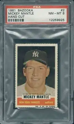 1961 Bazooka #2 Mickey Mantle PSA 8 Yankees  (9925) • $5515