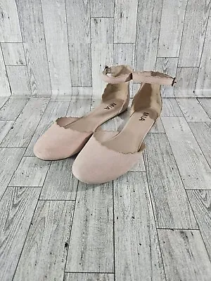 MIA Womens Ballet Ruffle Pink Mary Jane Strap Flat Shoes Size 9 • $17.50