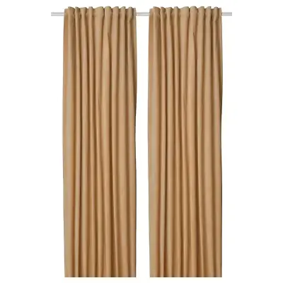 IKEA SANELA Velvet Curtains 1 Pair (2 Panels ) Beige 55 X98  New • $93.98