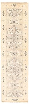 Traditional Light Grey Hand-knotted Carpet 2'7  X 9'9  Wool Area Rug • $254