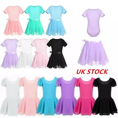 £13.66 • Buy UK Kids Girls Short Sleeve Ballet Leotard Tutu Skirts Set Gymnastic Dancewear