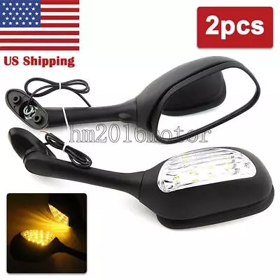 Motorcycle LED Turn Signal Mirrors For Suzuki GSXR600/750 2006-2015 2007 2012 • $35.90