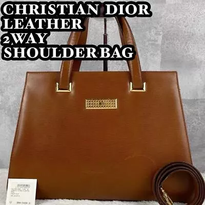 VINTAGE Dior Brown Leather Shoulder Bag Handbag AM96 • $253