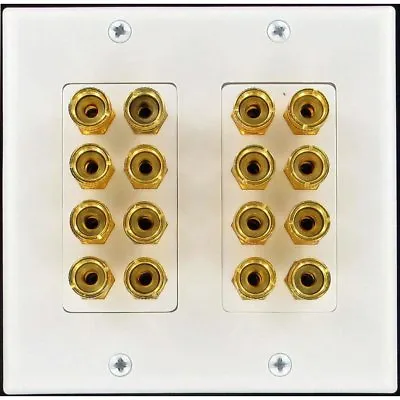 $25 • Buy 8 Speaker 16 Post Wall Plate With Gold Plated Post For Dolby Home Theater