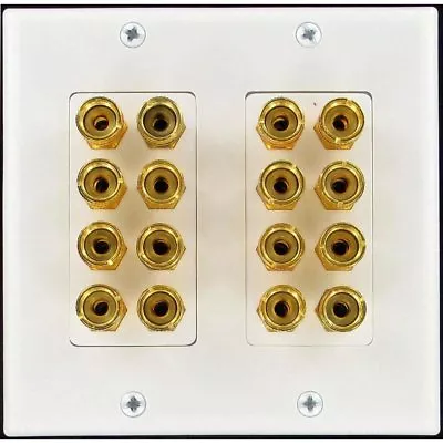 $25 • Buy 8 Speaker 16 Post Wall Plate With Gold Plated Post For Dolby Home Theater