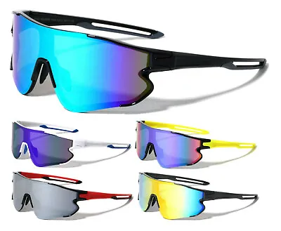 Oversized One Piece Shield Lens Wrap Around Sunglasses Retro Sport Outdoor Beach • $8.95