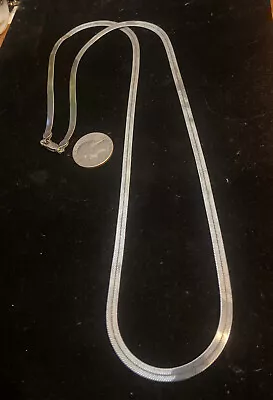 Sterling Silver 925 NECKLACE  Long Traditional Herringbone Chain 30” Canada • $25.99