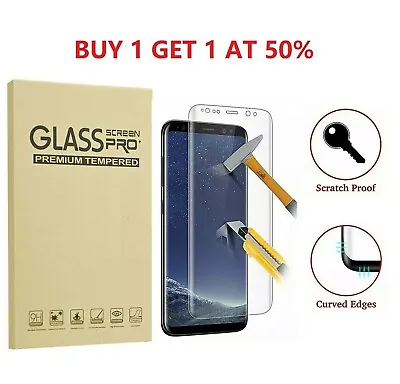 2-Pack Full Cover Tempered Glass Protector F Samsung Galaxy S8 S9 Plus Note 8 S7 • $5.65