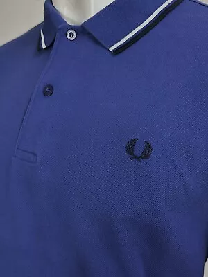 Fred Perry | Twin Tipped M1200 Pique Polo Shirt XXL (Blue) Mod Scooter 60s Ska • £19