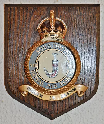 Vintage Metal And Wood 8 Squadron Royal Air Force Wall Plaque Shield Crest RAF • £40