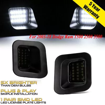 $13.98 • Buy For 2003-18 Dodge Ram 1500 2500 3500 License Plate Rear Bumper Lights LED Lamp