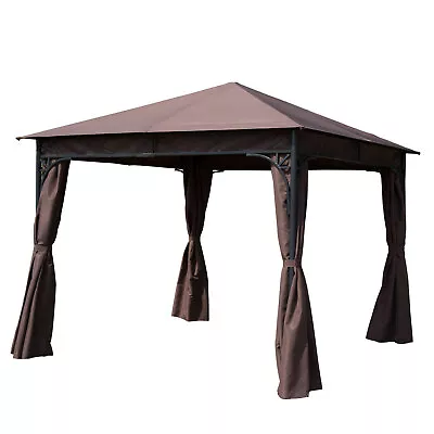 Outsunny 3m X 3m Garden Metal Gazebo Marquee Party Tent Canopy Shelter Pavilion • £178.99