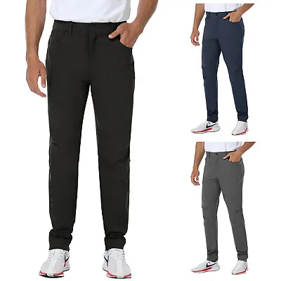 Men's Dress Pants Slim Fit Stretch Waterproof Reflective Golf Trousers Workwear • $25.99