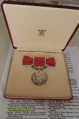 Silver Royal Mint Cased British Empire Medal To Miss Turner Home Help Solihull • £184.95