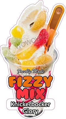 Ice Cream Van Sticker Fizzy Mix Knickerbocker Glory Sundae Trailer Decals • £3.95