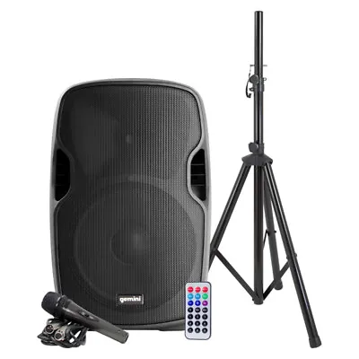 Gemini 15-inch 2000W Powered Bluetooth Party DJ Speaker With Stand Mic Remote • $189.99