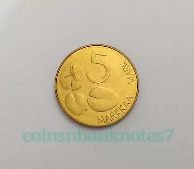 1992 Finland 5 Markkaa Coin KM#73 Uncirculated / Dragonfly • $9.90