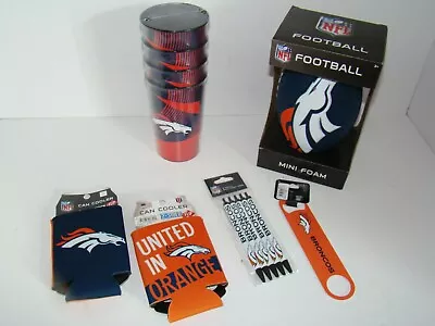 NFL Denver Broncos Bottle Opener Mini Foam Football Pens Cups Koozies Lot • $22.95