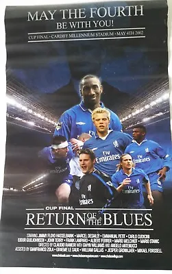 Vintage A1 Poster Chelsea FC 2002 FA Cup Final 'May The Fourth Be With You' • £10