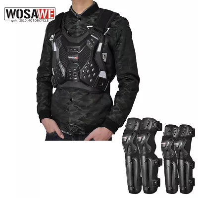 WOSAWE Adult Motorcycle Protective Kit Armor Extended Elbow Knee Ski Protectors • $49.91