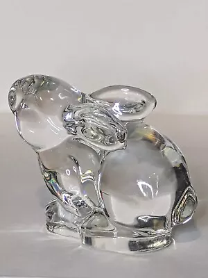 Vintage Lead Crystal Rabbit Figurine Paperweight Taiwan Clear Bunny Figure (B1) • $10