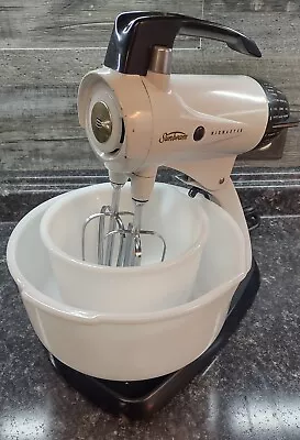 White Sunbeam Mixmaster Model 12 Stand Mixer W/ 2 Bowls & Beaters - Works!  • $149