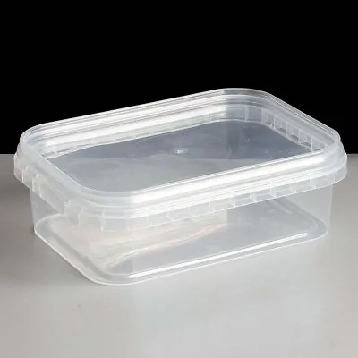 Rectangular Tamper Evident Containers With Lids 280ml-1600ml Clear • £2.32