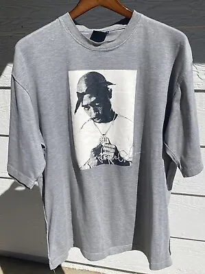 Tupac Makaveli Mens Rap Double Sided Embroidered Graphic T Shirt Size Large • $18.99