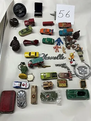 Vintage Lot Of Car Figures Car Emblems Lighters  Chevelle  Cartoon Figures • $22