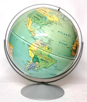 Vintage NYSTROM Intermediate Political Globe #38-476 Raised Relief Topography • $40