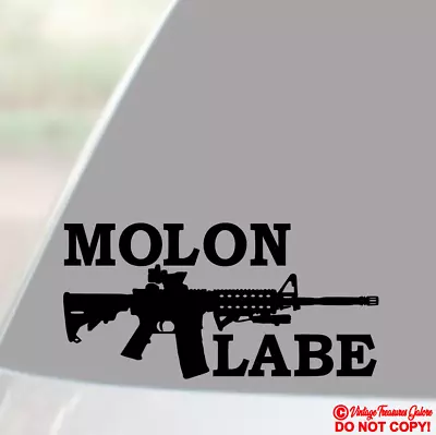 Molon Labe Ar-15 Gun Vinyl Decal Sticker Car Window Wall Bumper 2nd Amendment 2a • $2.99