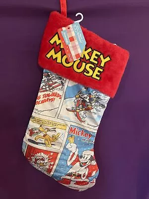 Disney Mickey Mouse Comic 100 Years Retro Holiday Christmas Stocking Exclusive • $18.99