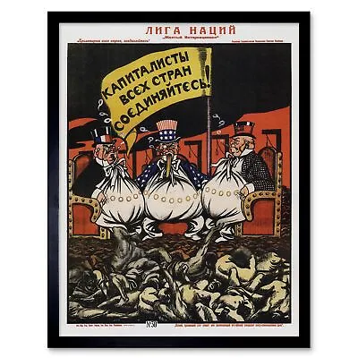 $13.90 • Buy Propaganda Soviet Union Anti Capitalist Capitalism Communism Advert Framed Print