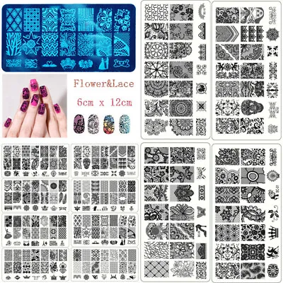 Nail Art Stamping Plates Lace & Flower Nail Polish Stamp Tool DIY Manicure Craft • $3.99