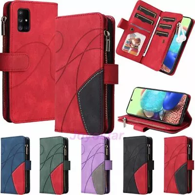 $14.95 • Buy For Samsung A32 A12 A13 A52s A51 A71 Zipper Wallet Flip Leather Phone Case Cover