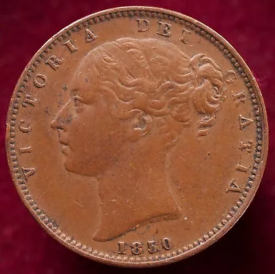 Great Britain Farthing 1850 - Queen Victoria (K2809) - CA-A • £2