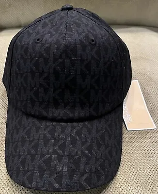 NWT Michael Kors Monogram Adjustable Logo Baseball Cap/Hat One Size Black • $38