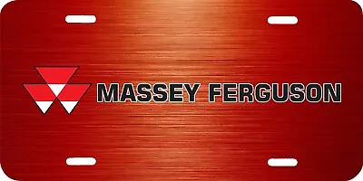 Massey Ferguson Tractor Logo Red Brushed Steel Look License Plate Front Car Tag • $19.95