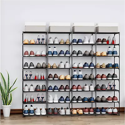 Metal Shoe Rack Large Capacity 4 Rows 8 Tier 56-64 Pairs Shoes Boots Storage Org • $131.52
